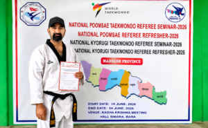 राष्ट्रिय तेक्वान्दो रेफ्री सेमिनारमा आशिष चन्द सफल